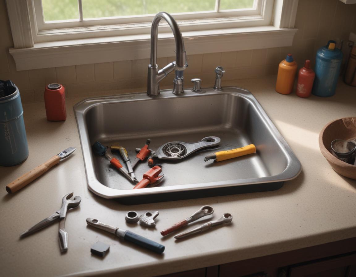 Faucet reassembled and tested with no leaks under warm lighting