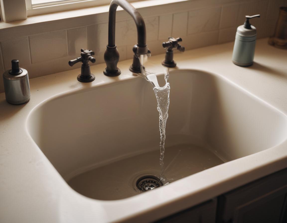 Repair clamp placed over a cracked pipe in a clean kitchen setting