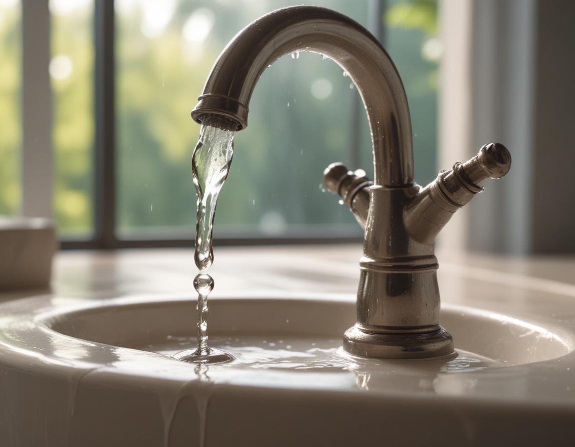 Detailed photo of hands turning off a water supply valve under a sink