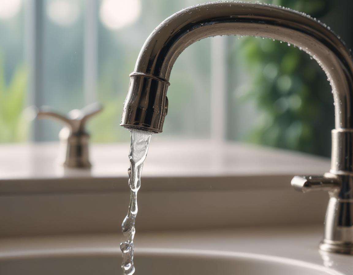 Close-up of a person removing a faucet handle with a screwdriver
