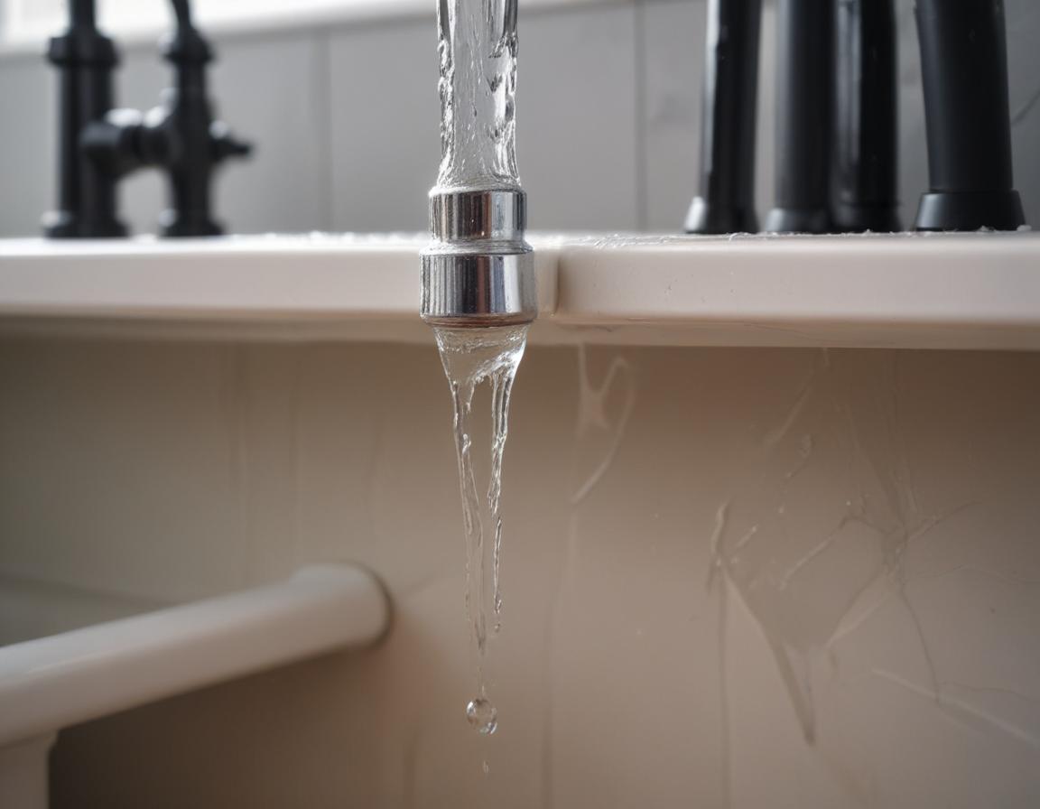 Homeowner checking under a kitchen sink after repair