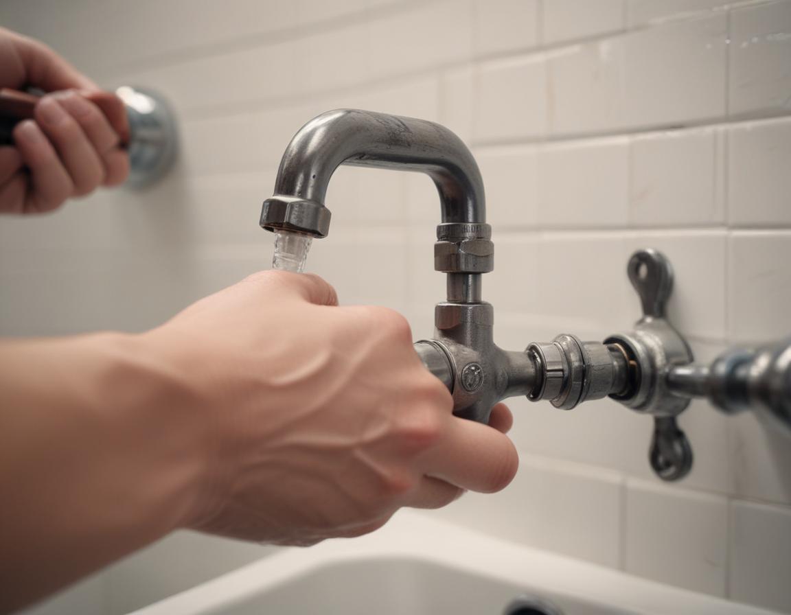 Testing a faucet for leaks with water running.